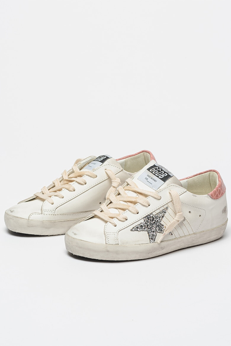 GOLDEN GOOSE Tenisi din piele cu detaliu contrastant Super Star - Pled.ro