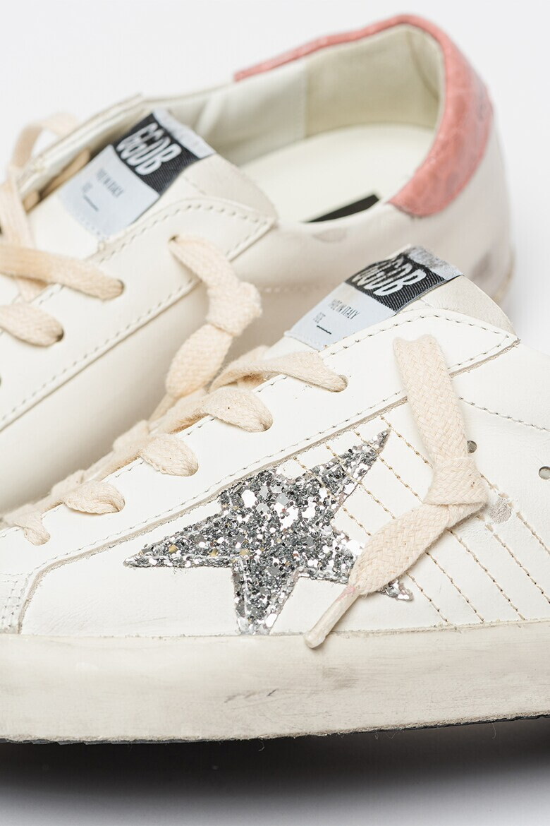 GOLDEN GOOSE Tenisi din piele cu detaliu contrastant Super Star - Pled.ro