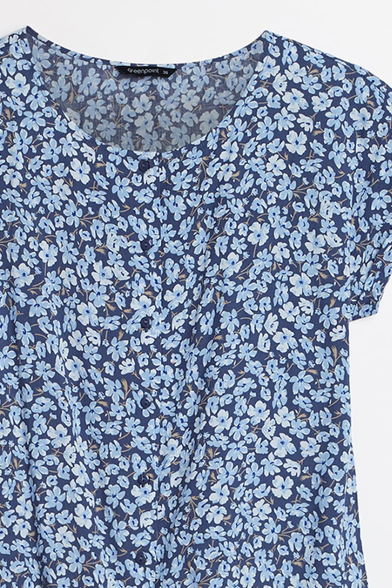 GreenPoint Bluza cu decolteu rotund si model floral - Pled.ro