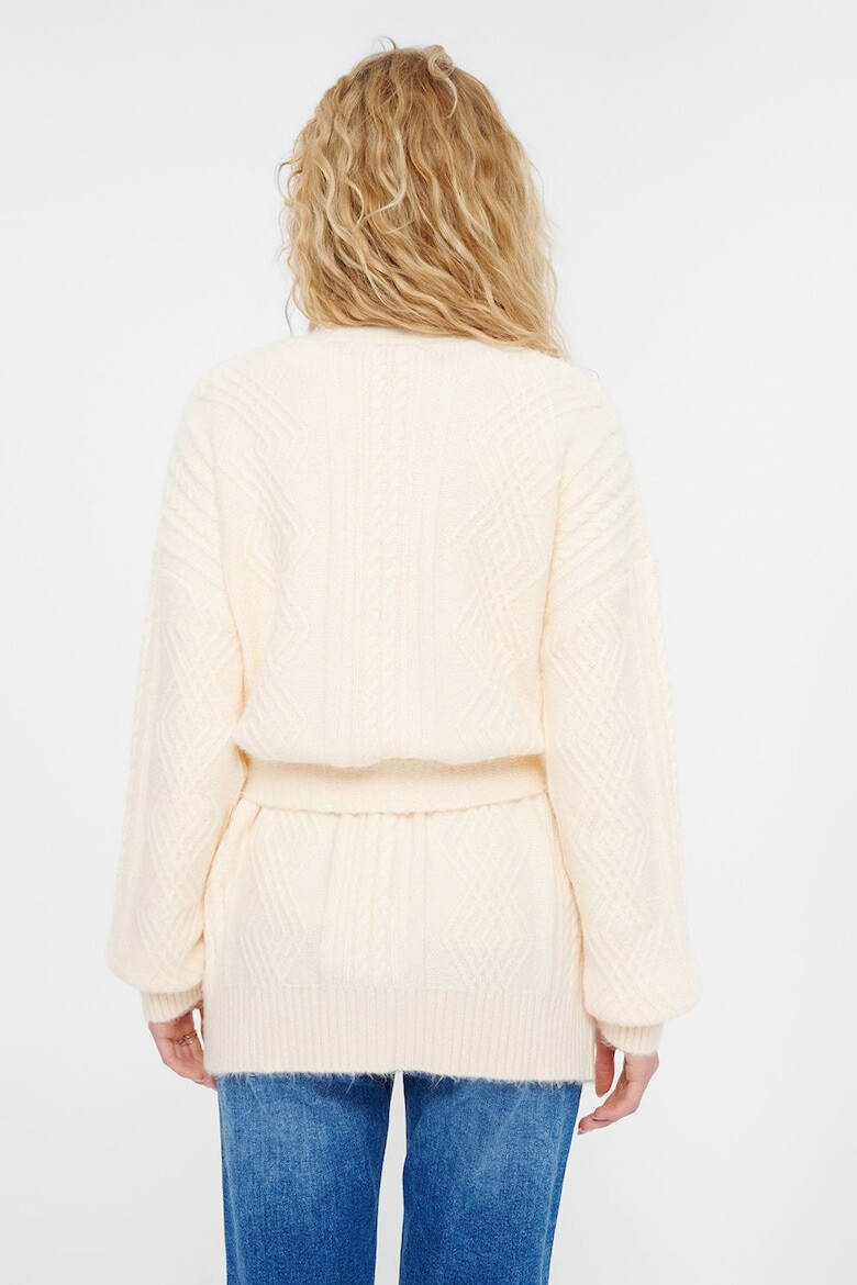 GreenPoint Cardigan cu cordon in talie - Pled.ro