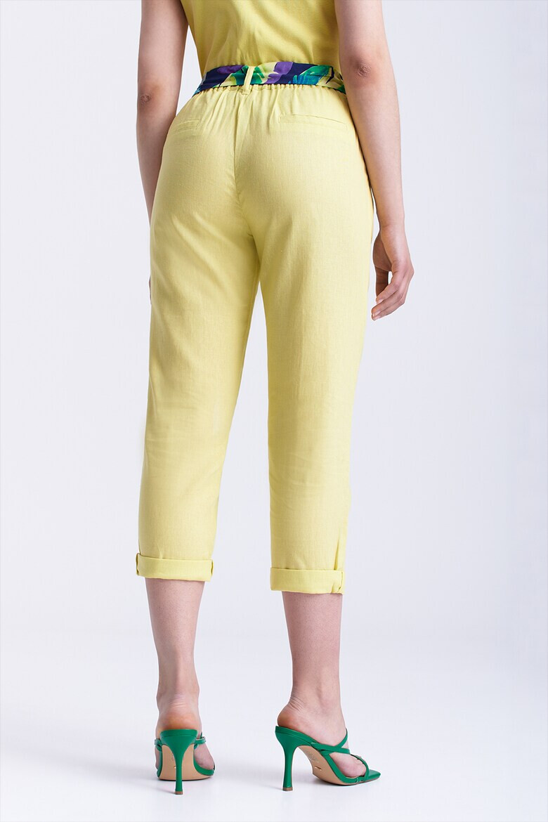 GreenPoint Pantaloni capri din amestec de in - Pled.ro