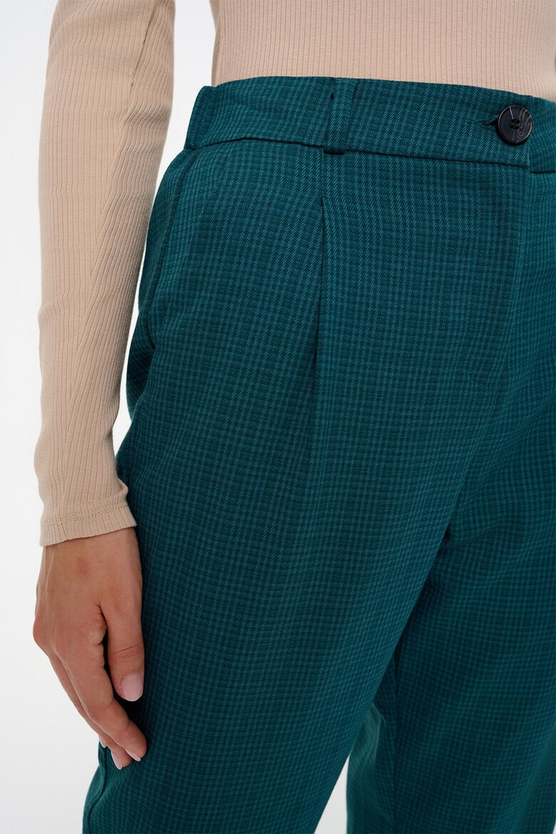 GreenPoint Pantaloni crop chino cu model in carouri - Pled.ro