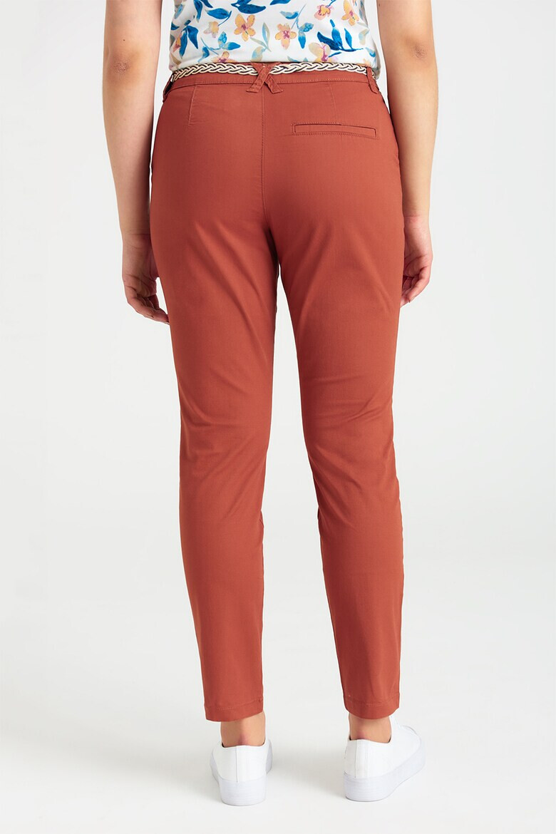 GreenPoint Pantaloni crop cu o curea impletita - Pled.ro