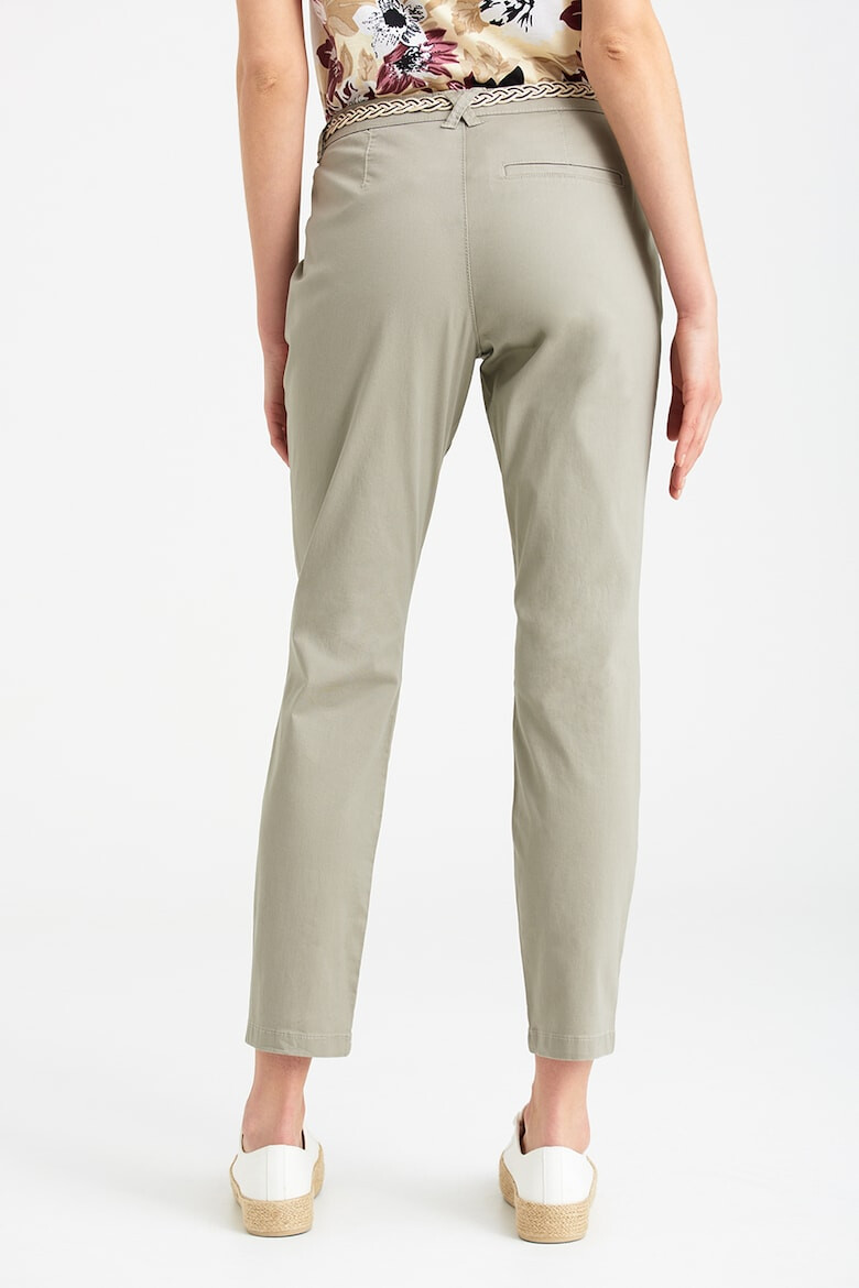 GreenPoint Pantaloni crop cu o curea impletita - Pled.ro