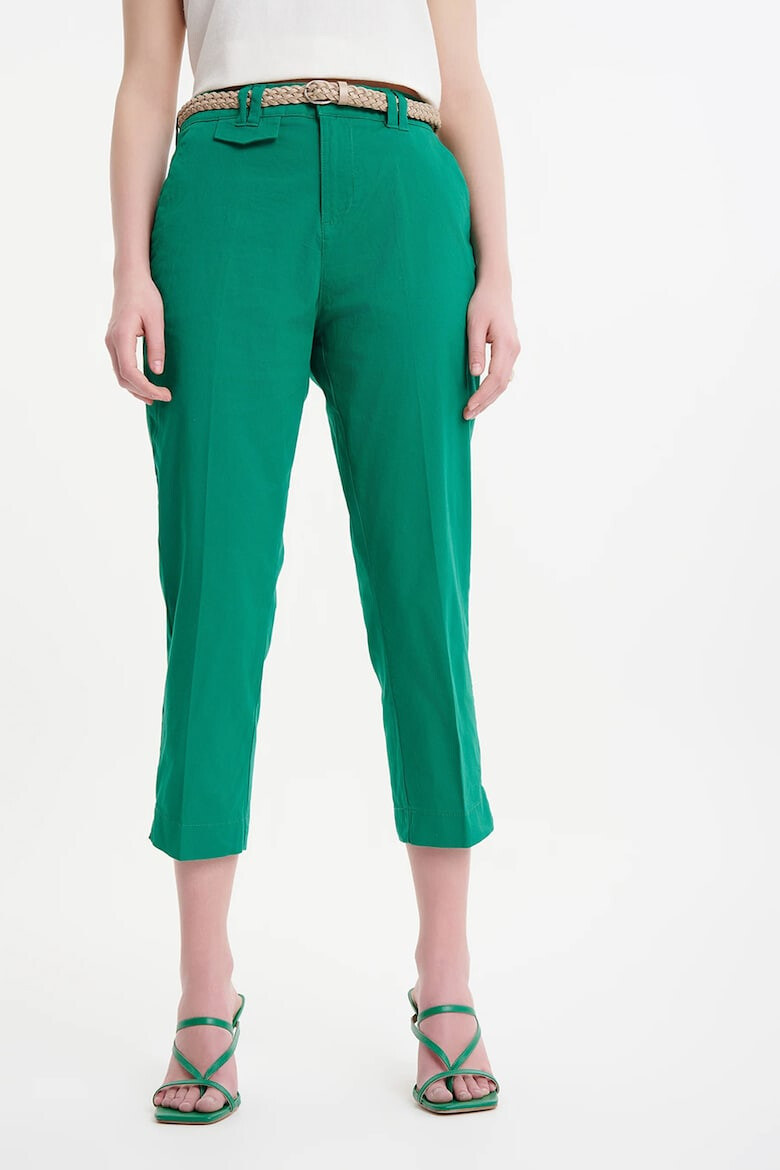 GreenPoint Pantaloni crop cu talie inalta - Pled.ro