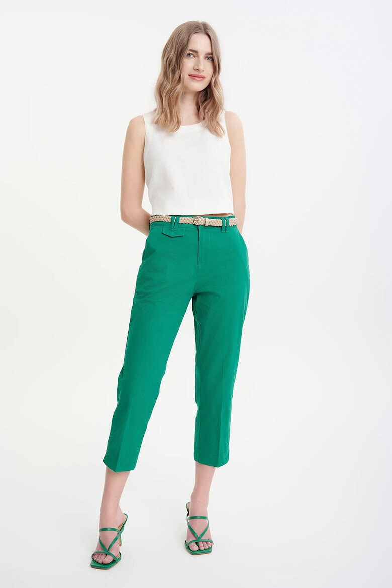 GreenPoint Pantaloni crop cu talie inalta - Pled.ro