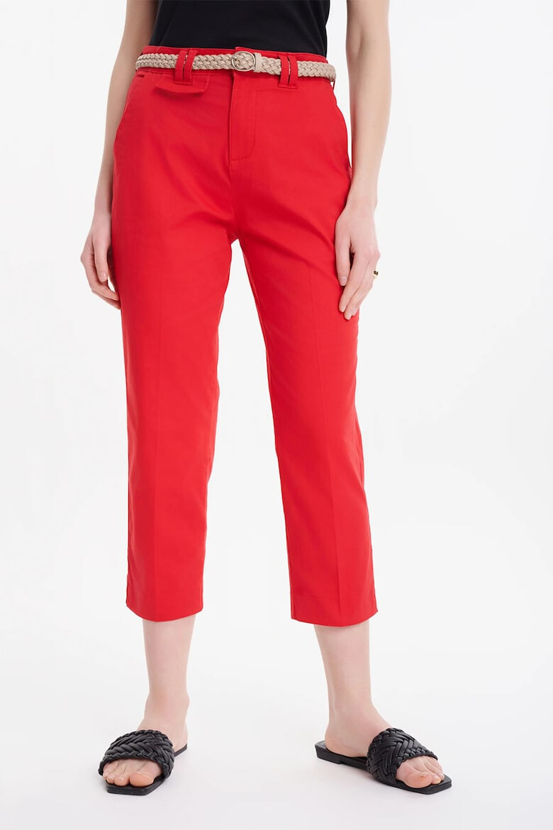 GreenPoint Pantaloni crop cu talie inalta - Pled.ro