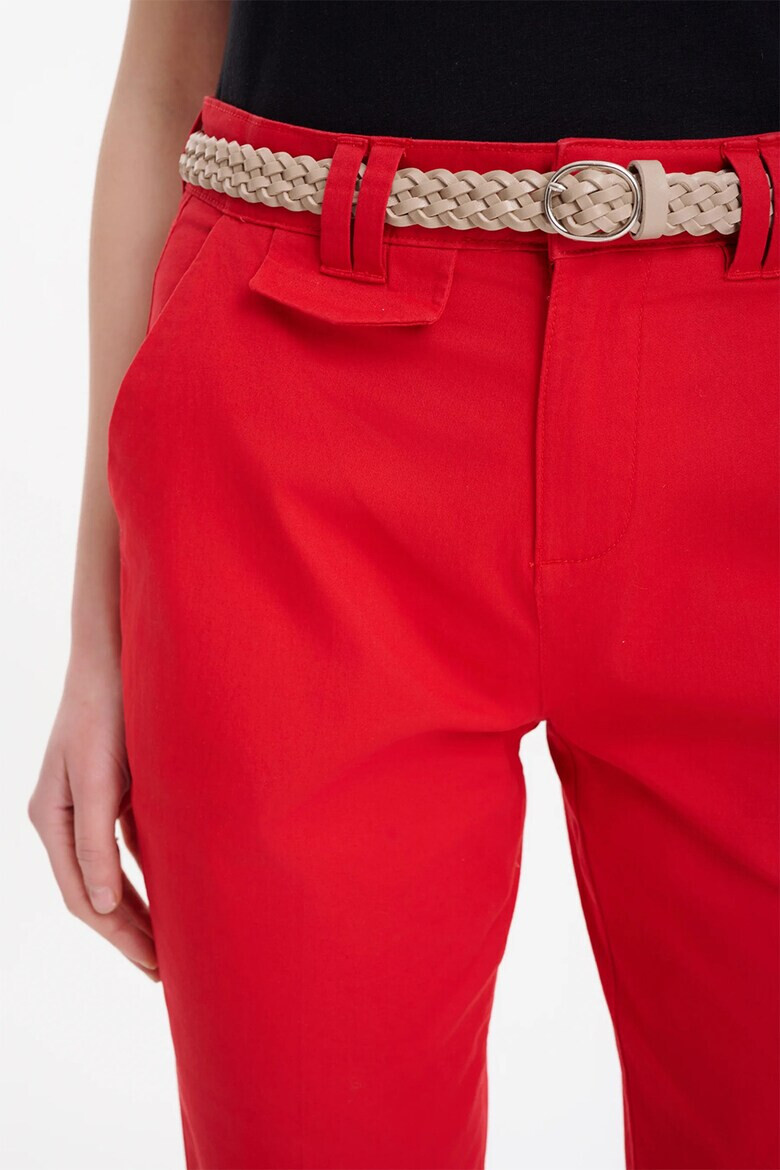 GreenPoint Pantaloni crop cu talie inalta - Pled.ro