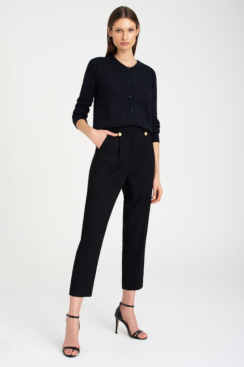 GreenPoint Pantaloni crop cu talie inalta - Pled.ro