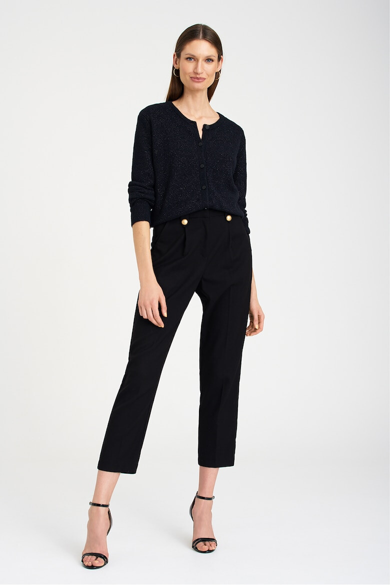 GreenPoint Pantaloni crop cu talie inalta - Pled.ro