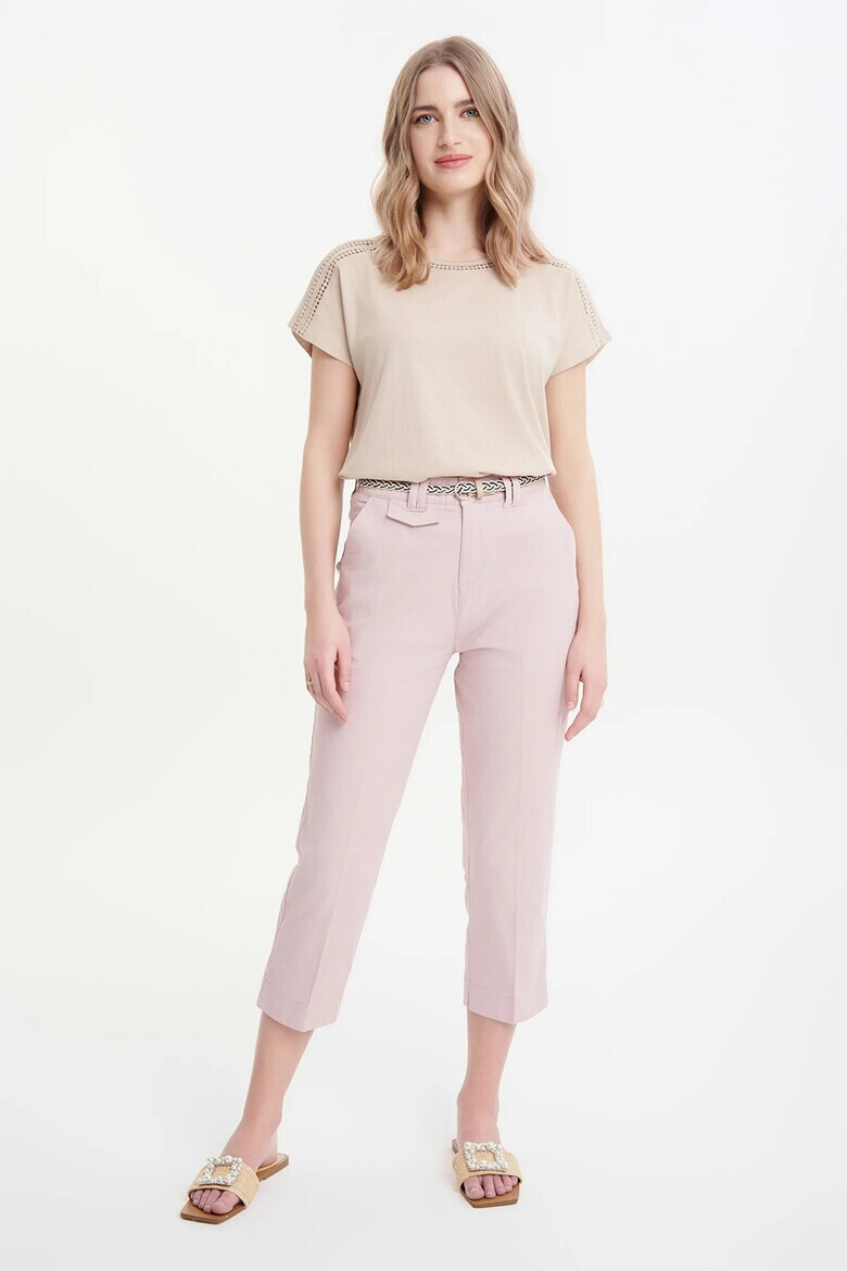 GreenPoint Pantaloni crop cu talie inalta - Pled.ro