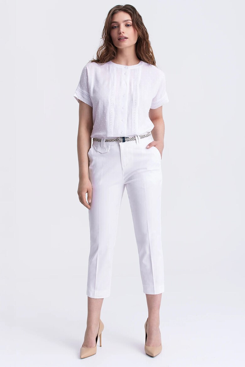 GreenPoint Pantaloni crop cu talie inalta - Pled.ro