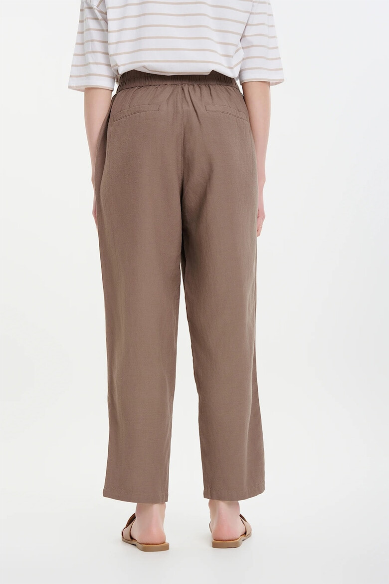 GreenPoint Pantaloni crop din amestec de in - Pled.ro