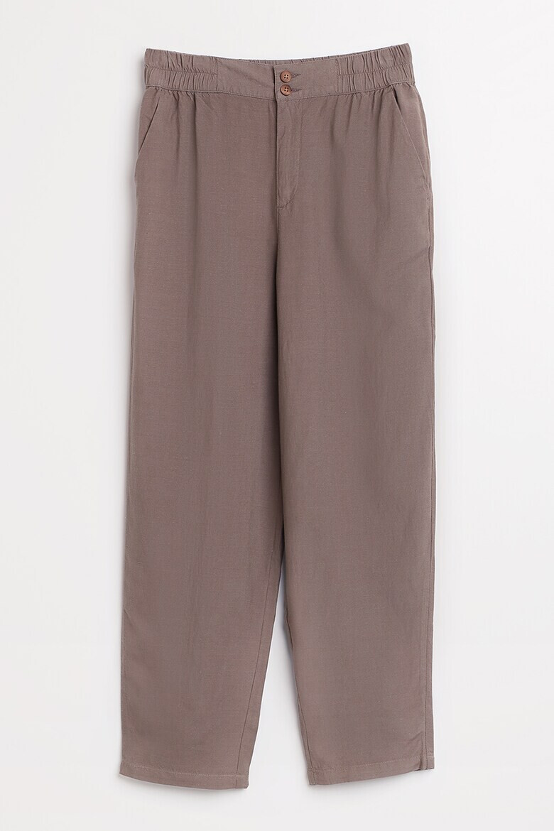 GreenPoint Pantaloni crop din amestec de in - Pled.ro