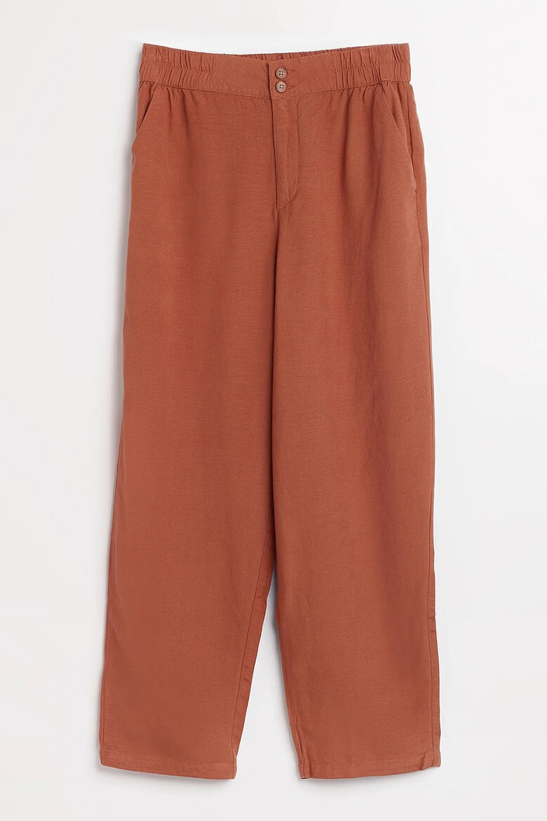 GreenPoint Pantaloni crop din amestec de in - Pled.ro