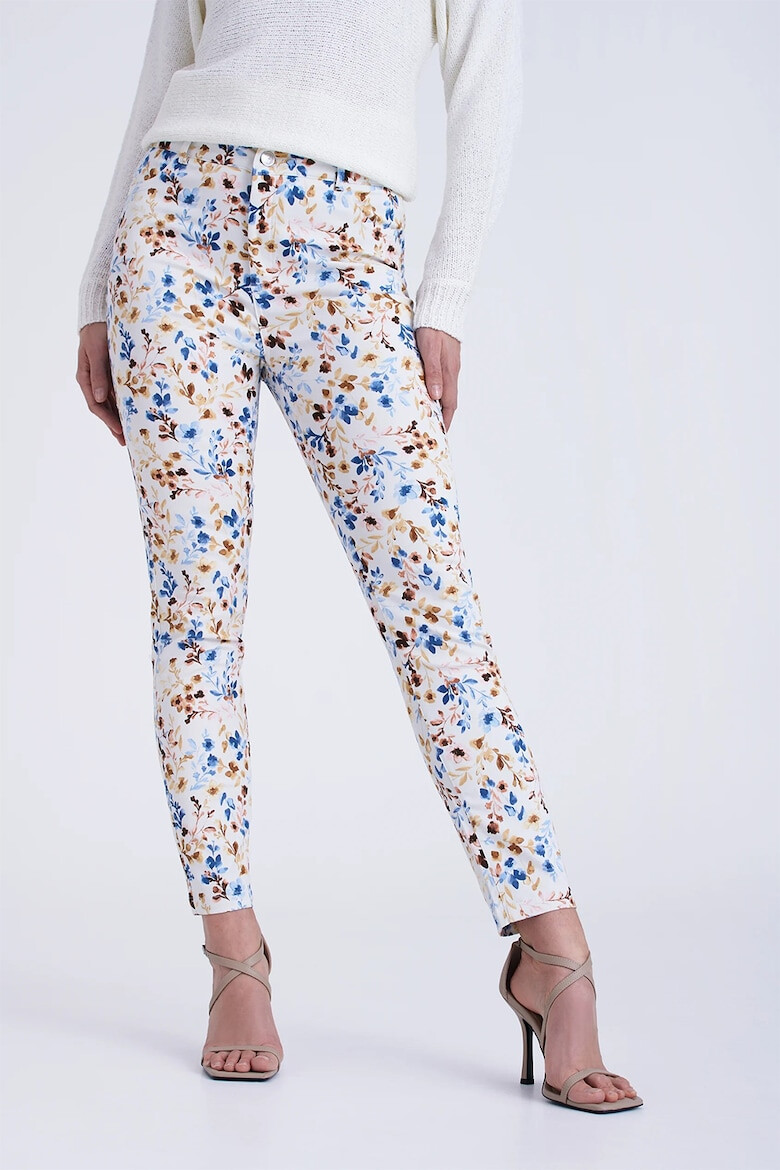 GreenPoint Pantaloni skinny cu imprimeu floral - Pled.ro