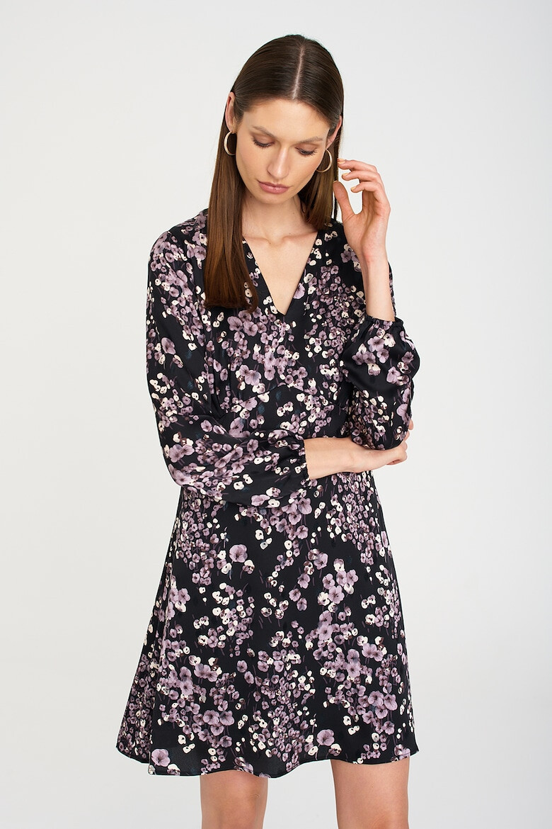 GreenPoint Rochie cu decolteu in V si model floral - Pled.ro