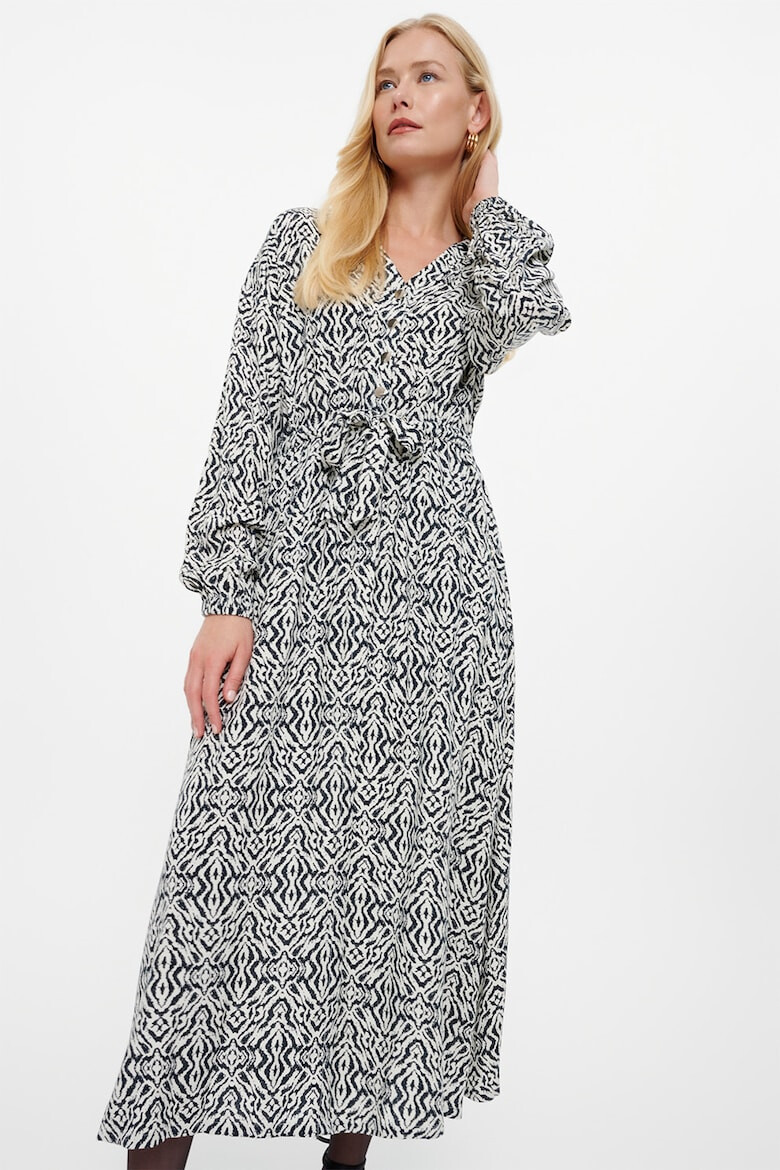 GreenPoint Rochie cu model si cordon in talie - Pled.ro