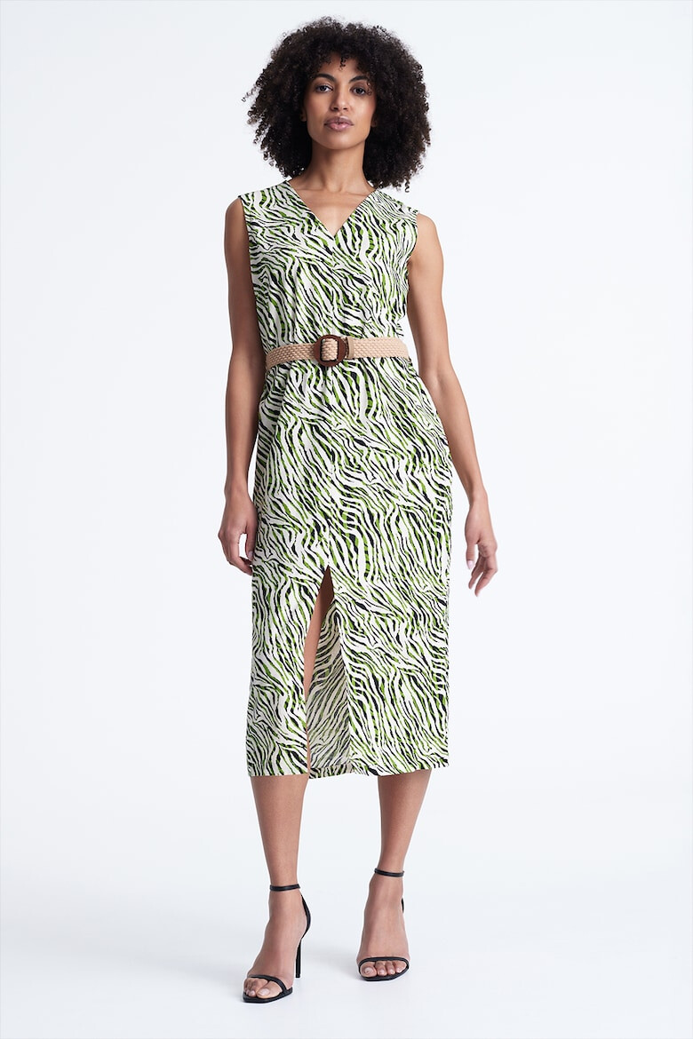 GreenPoint Rochie din amestec de in cu decolteu in V - Pled.ro