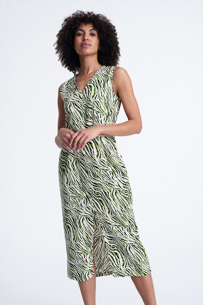 GreenPoint Rochie din amestec de in cu decolteu in V - Pled.ro