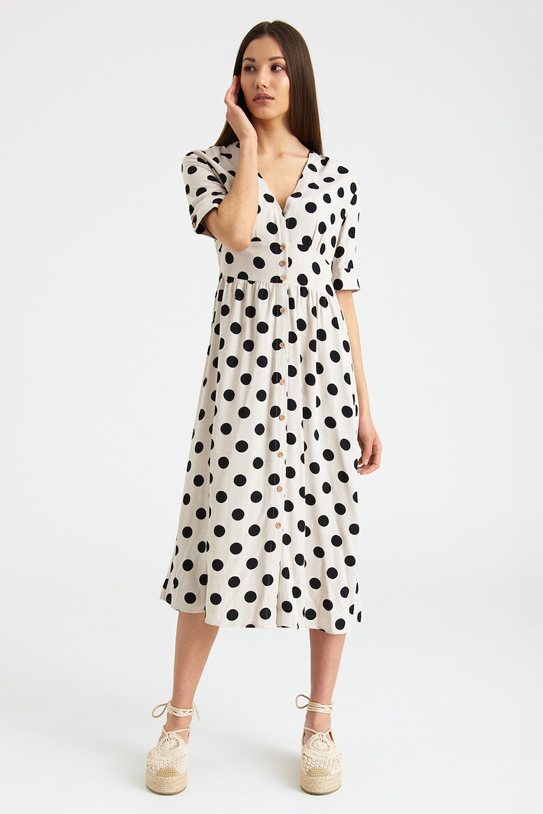 GreenPoint Rochie midi cu croiala in A si model - Pled.ro