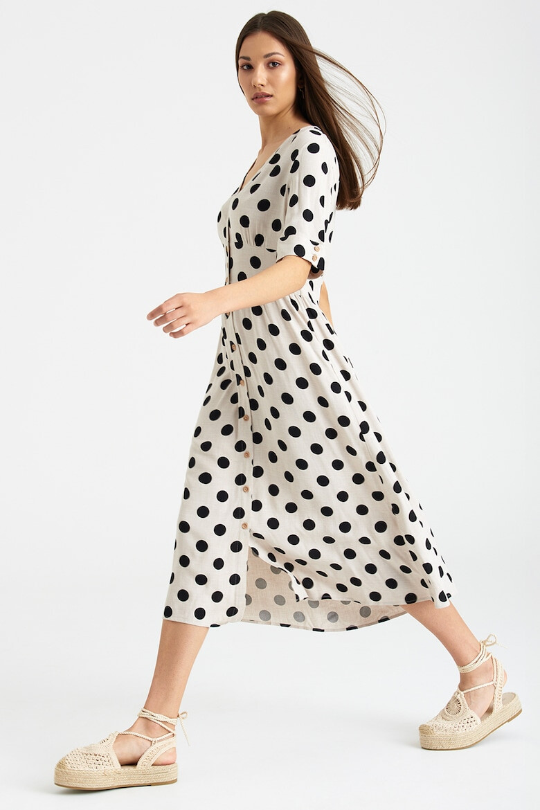 GreenPoint Rochie midi cu croiala in A si model - Pled.ro