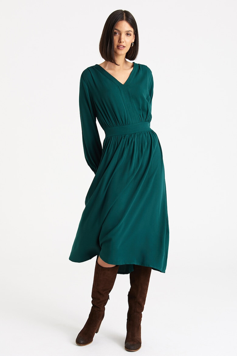 GreenPoint Rochie midi cu decolteu in V - Pled.ro