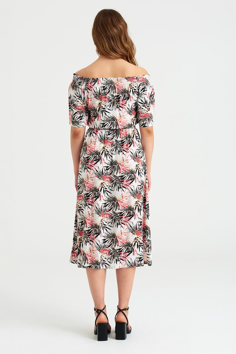 GreenPoint Rochie midi cu decolteu pe umeri - Pled.ro