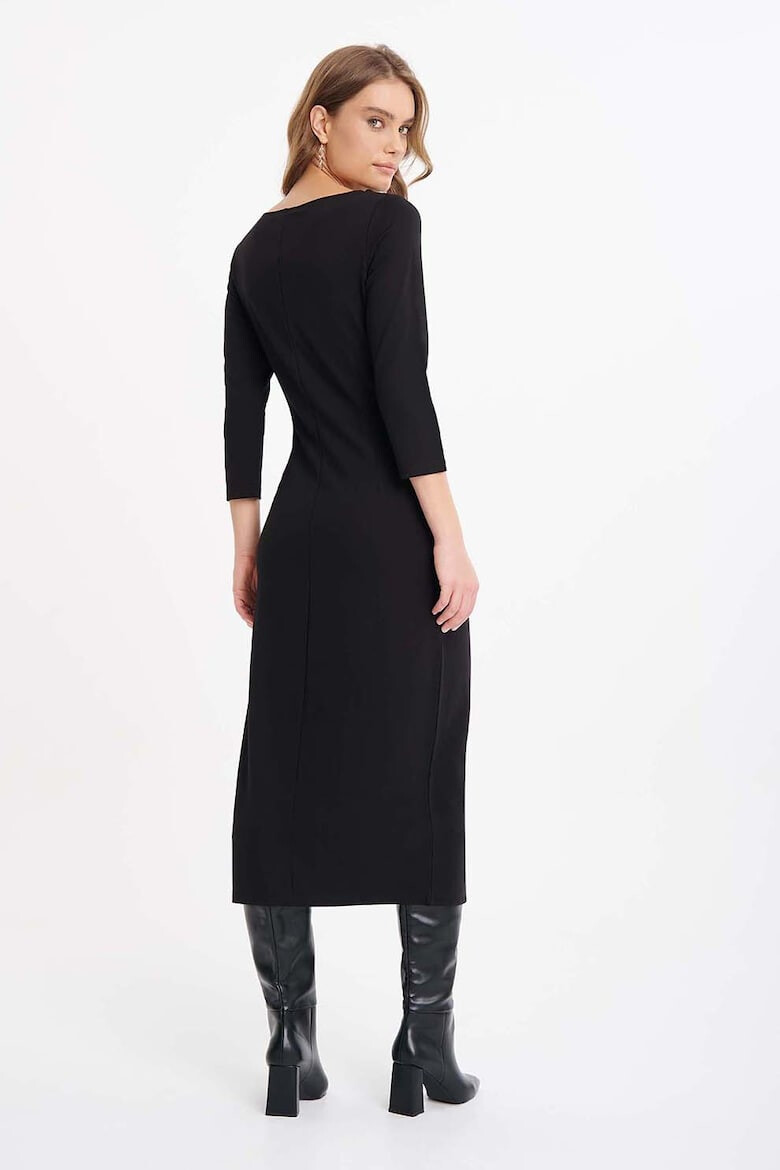 GreenPoint Rochie midi cu maneci 3/4 - Pled.ro