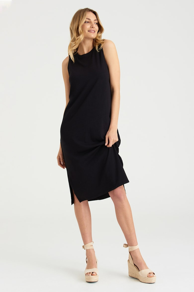 GreenPoint Rochie midi din amestec de bumbac organic si modal - Pled.ro