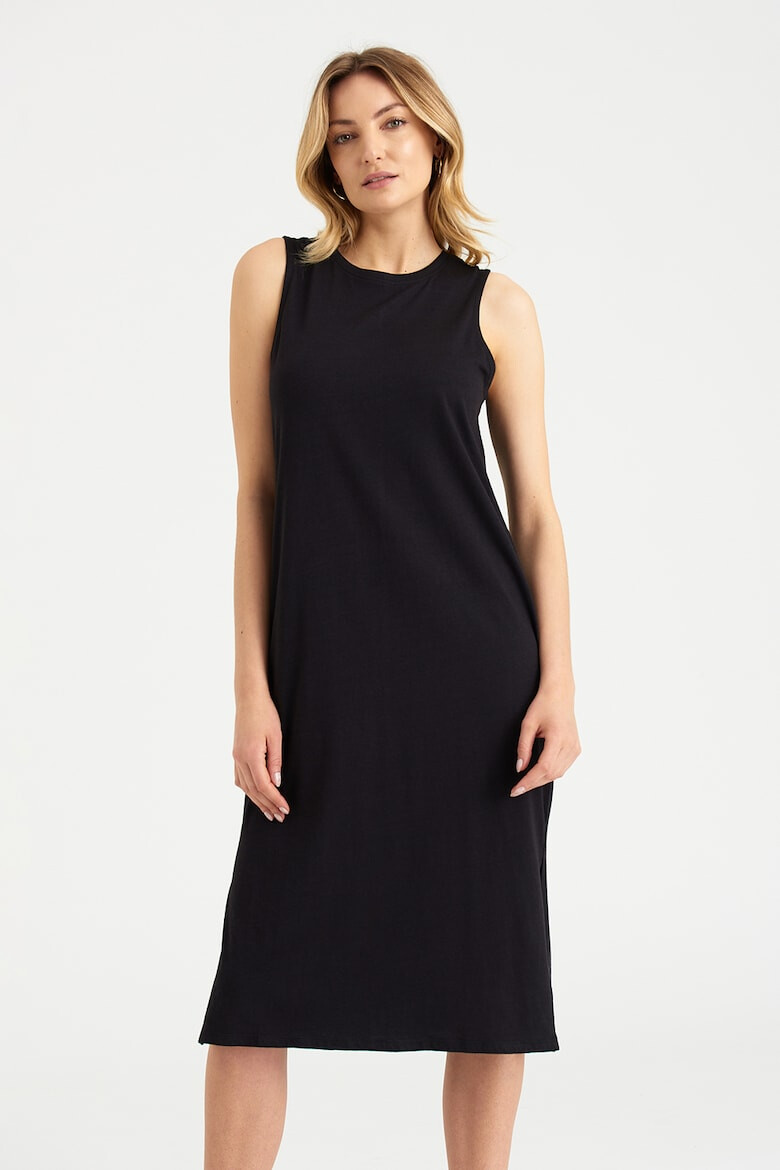 GreenPoint Rochie midi din amestec de bumbac organic si modal - Pled.ro