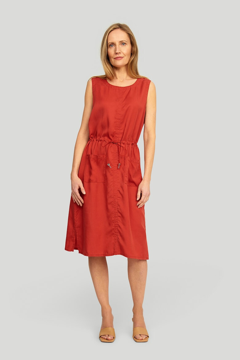 GreenPoint Rochie midi din lyocell cu snur - Pled.ro