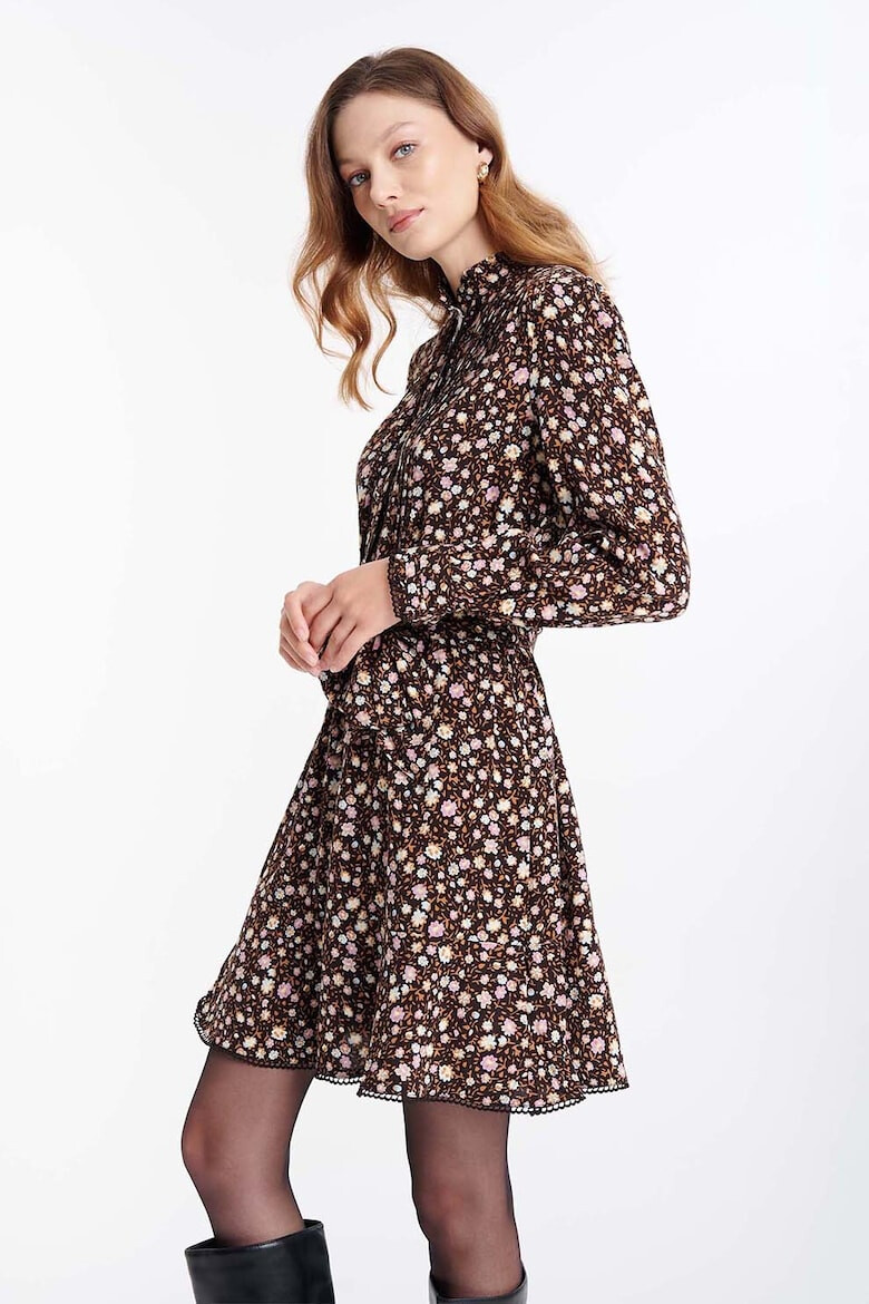 GreenPoint Rochie mini cu croiala in A si imprimeu floral - Pled.ro