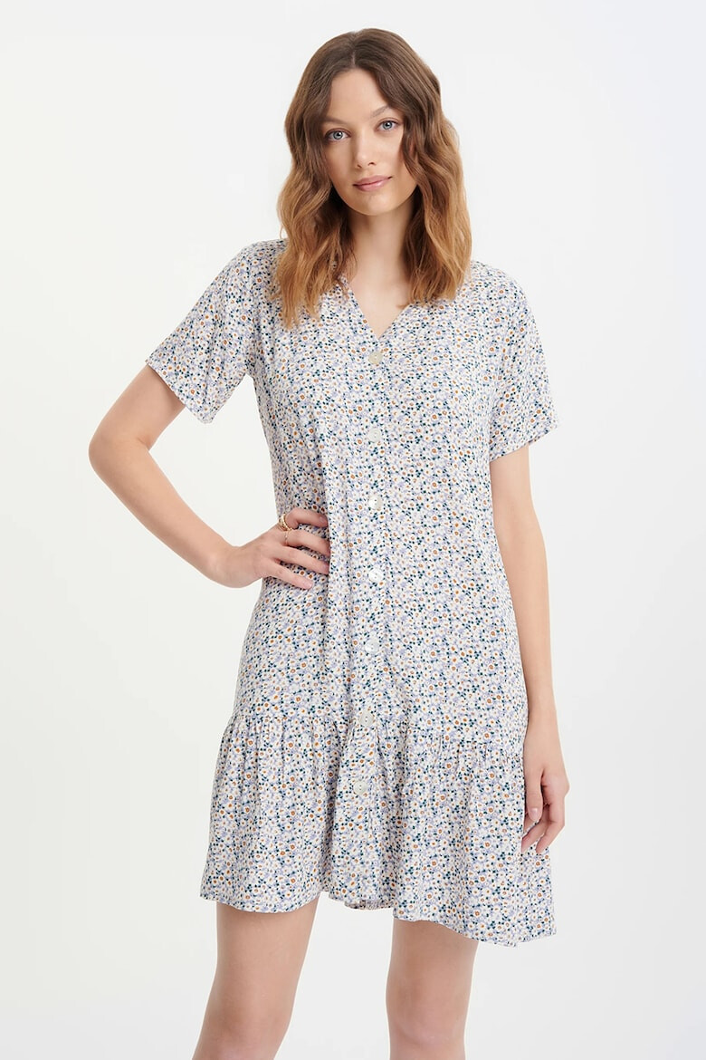 GreenPoint Rochie mini evazata cu imprimeu floral - Pled.ro