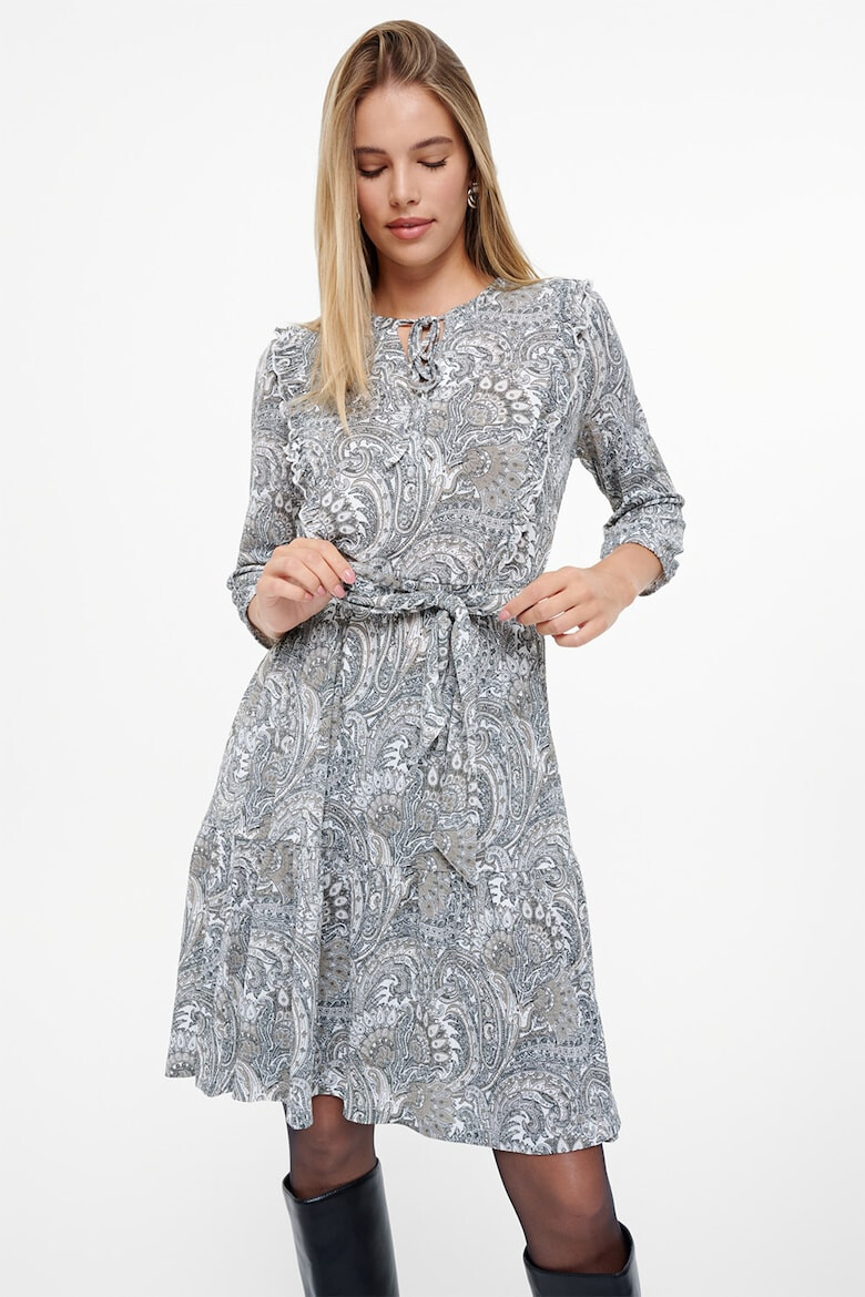 GreenPoint Rochie scurta cu model paisley si cordon in talie - Pled.ro