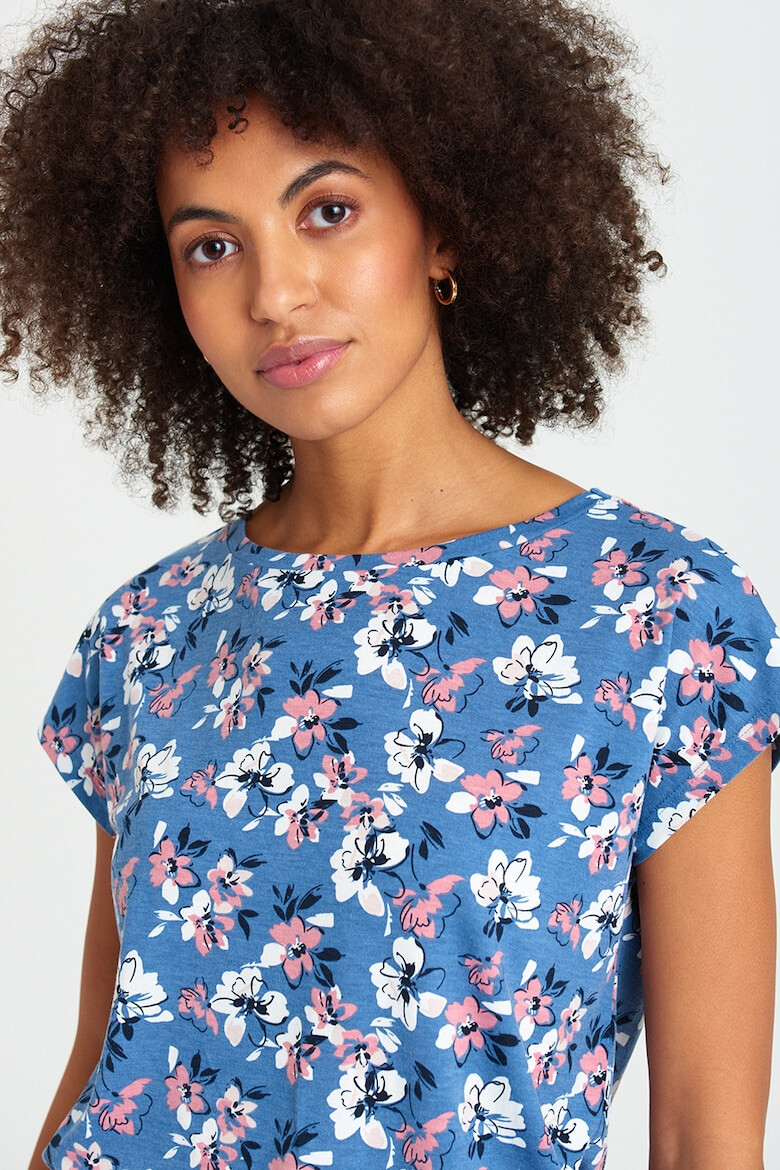 GreenPoint Tricou cu decolteu rotund si imprimeu floral - Pled.ro