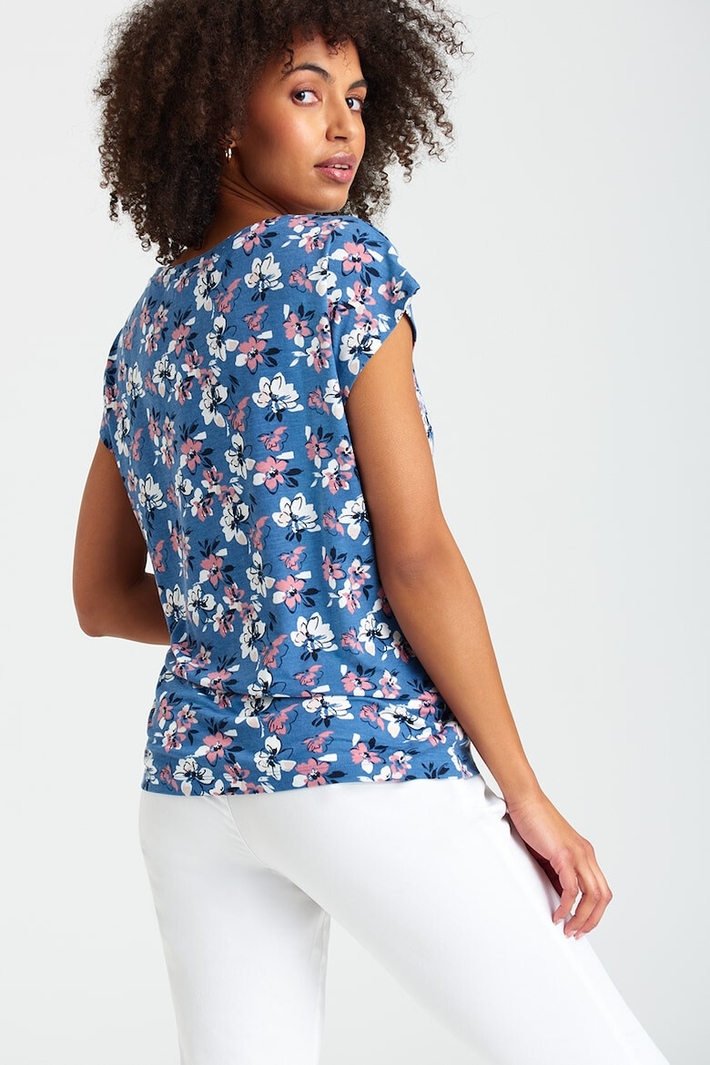 GreenPoint Tricou cu decolteu rotund si imprimeu floral - Pled.ro