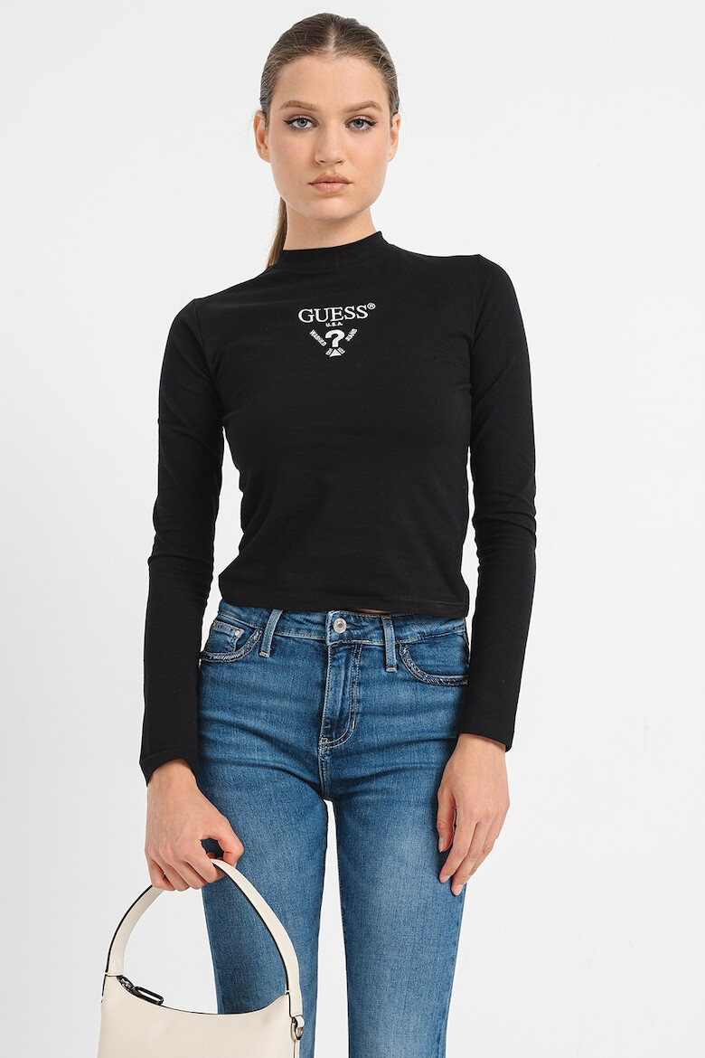 GUESS Bluza crop cu logo brodat pentru fitness - Pled.ro