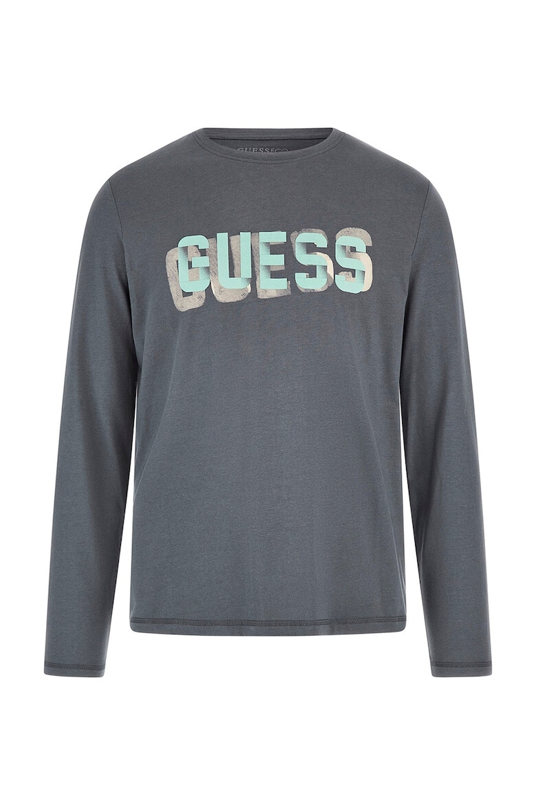 GUESS Bluza cu decolteu la baza gatului si imprimeu logo - Pled.ro