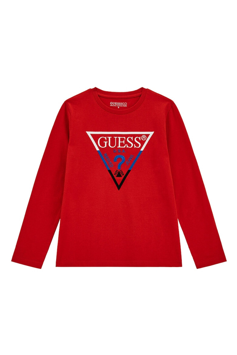 GUESS KIDS Bluza cu logo brodat si decolteu la baza gatului - Pled.ro