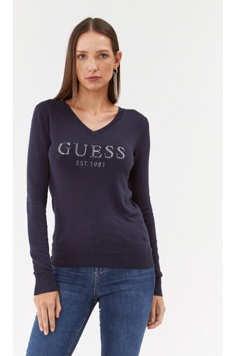 GUESS Bluza dama Bleumarin Viscoza - Pled.ro