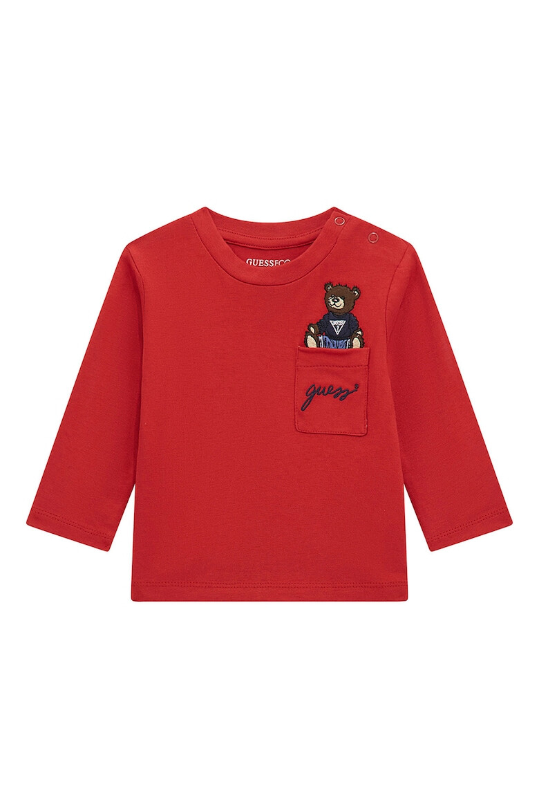 GUESS KIDS GUESS Bluza de bumbac cu ursulet brodat - Pled.ro