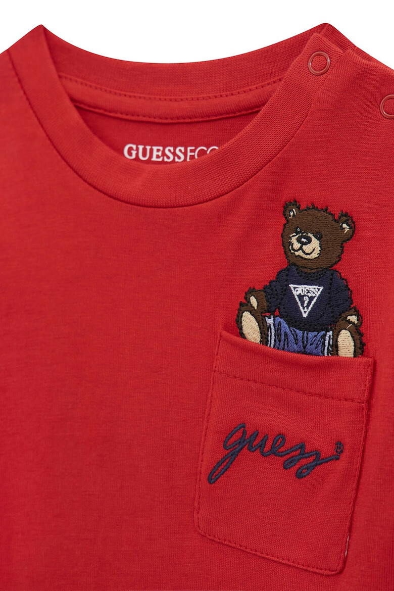 GUESS KIDS GUESS Bluza de bumbac cu ursulet brodat - Pled.ro