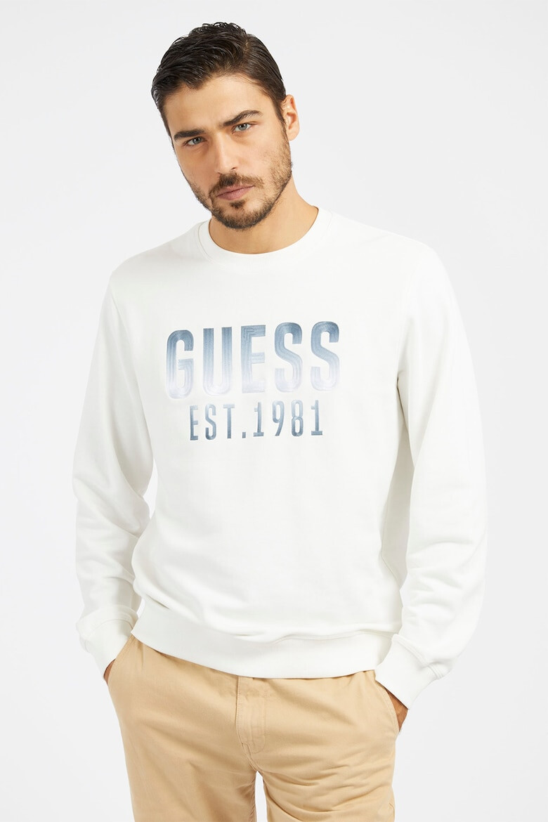 GUESS Bluza de trening cu decolteu la baza gatului si imprimeu logo - Pled.ro