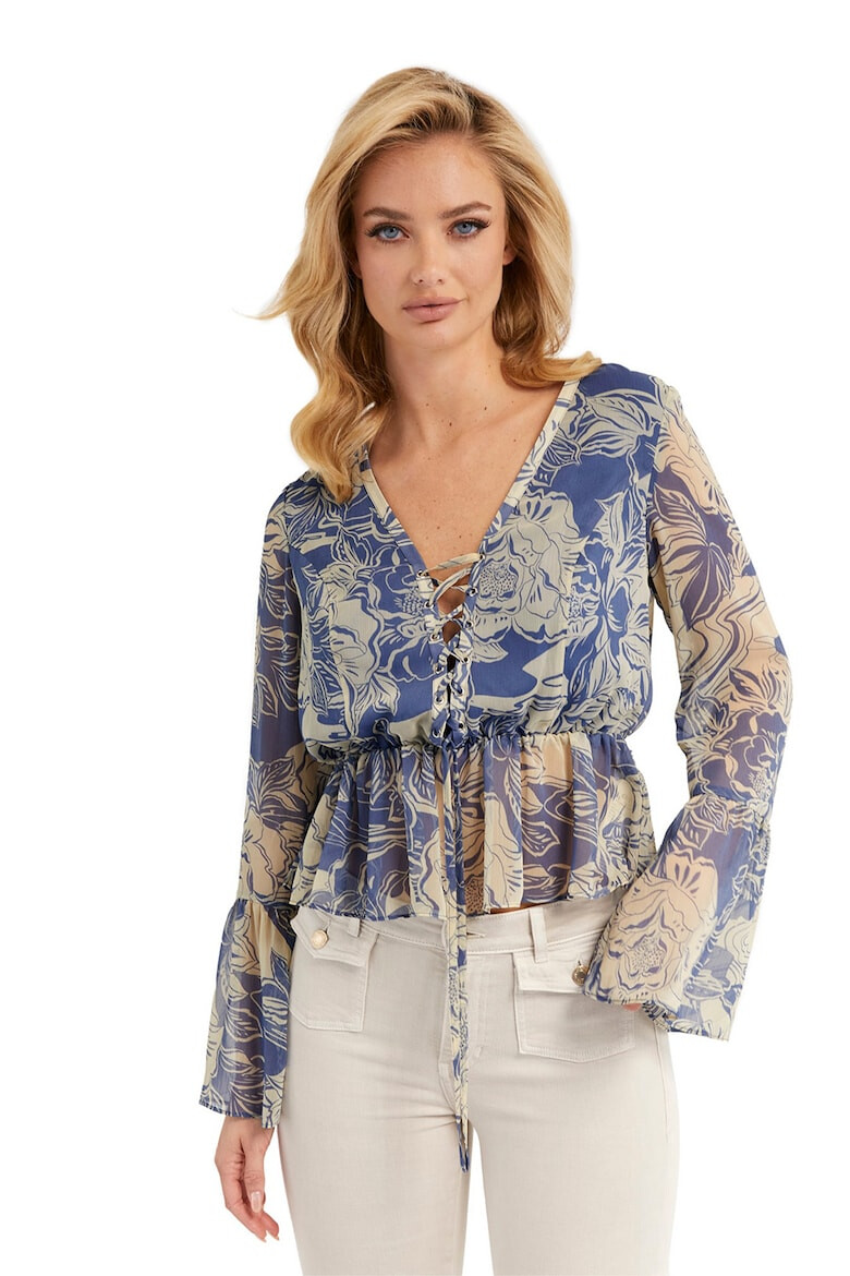 GUESS Bluza vaporoasa cu decolteu in V - Pled.ro