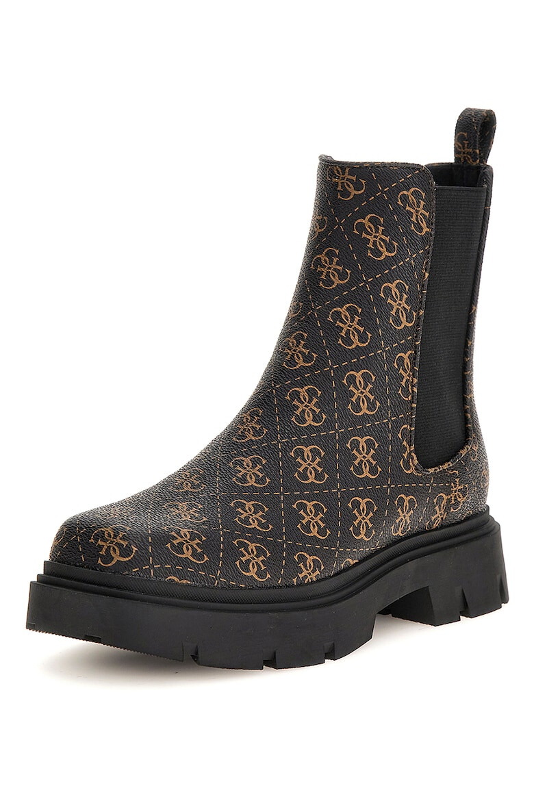 GUESS Botine Chelsea de piele ecologica cu model monograma - Pled.ro