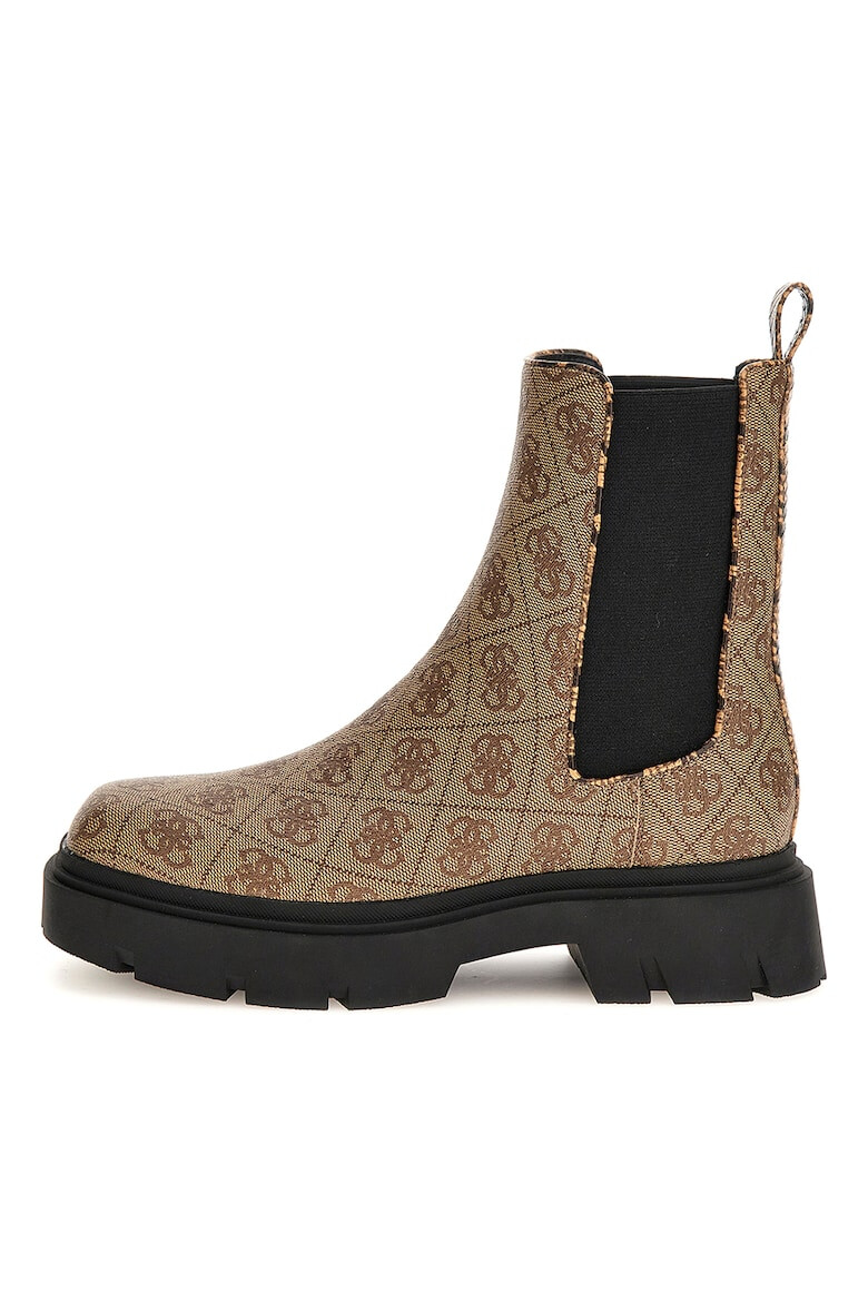 GUESS Botine Chelsea de piele ecologica cu model monograma - Pled.ro