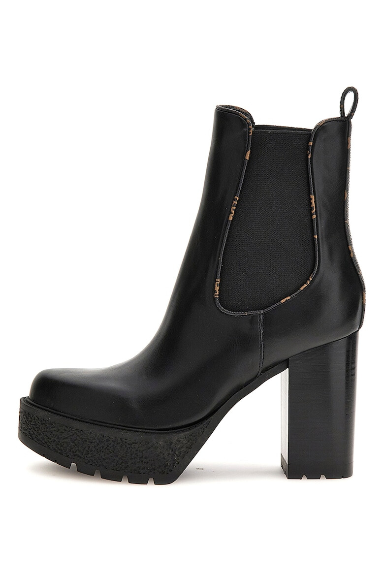 GUESS Botine Chelsea de piele ecologica cu toc masiv - Pled.ro