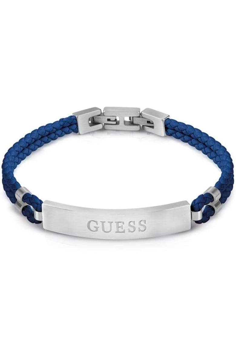 GUESS Bratara Frontiers piele JUMB01346JWSTJBT-U Argintiu Albastru - Pled.ro