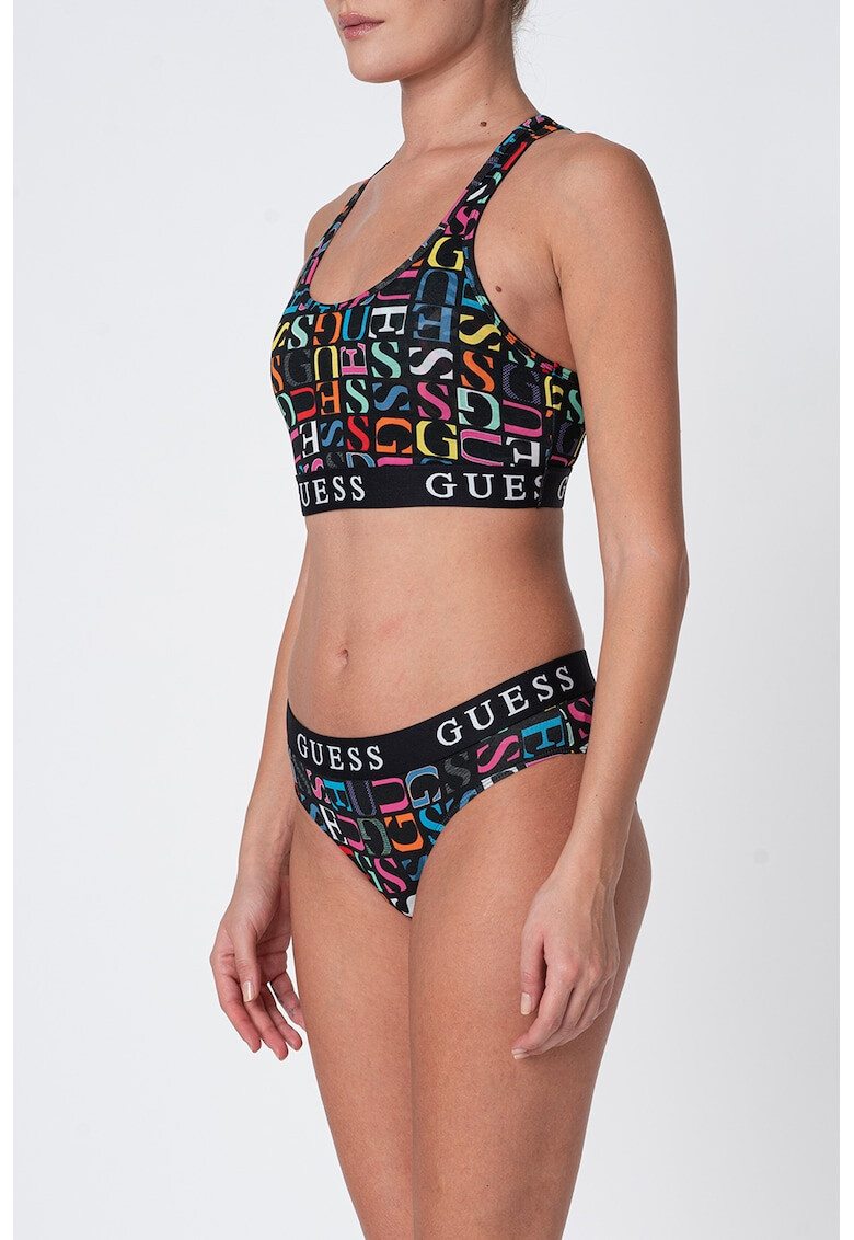 Guess Bustiera cu bretele incrucisate pe partea din spate si model logo - Pled.ro